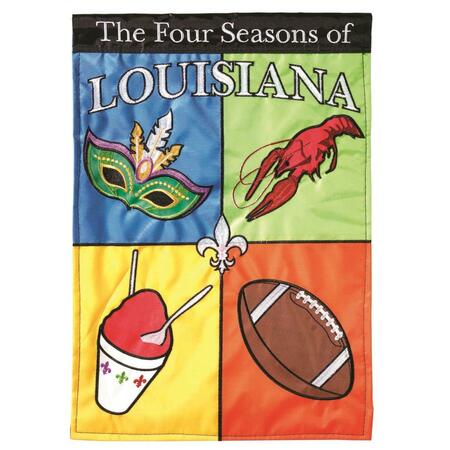 RECINTO 29 x 42 in. Double Applique Louisiana Four Seasons Polyester Garden Flag - Large RE3458023